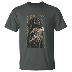Patriotic Black Lab T Shirt Hunting Dog American Flag Camo Gift TS12 Dark Heather Print Your Wear