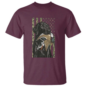 Patriotic Black Lab T Shirt Hunting Dog American Flag Camo Gift TS12 Maroon Print Your Wear