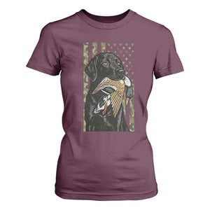 Patriotic Black Lab T Shirt For Women Hunting Dog American Flag Camo Gift TS12 Maroon Print Your Wear