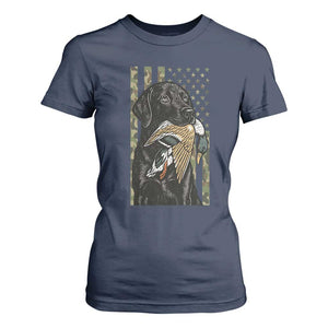Patriotic Black Lab T Shirt For Women Hunting Dog American Flag Camo Gift TS12 Navy Print Your Wear