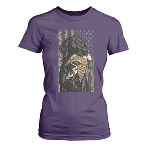 Patriotic Black Lab T Shirt For Women Hunting Dog American Flag Camo Gift TS12 Purple Print Your Wear