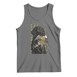 Patriotic Black Lab Tank Top Hunting Dog American Flag Camo Gift TS12 Black Heather Print Your Wear