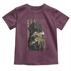Patriotic Black Lab Toddler T Shirt Hunting Dog American Flag Camo Gift TS12 Maroon Print Your Wear