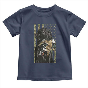 Patriotic Black Lab Toddler T Shirt Hunting Dog American Flag Camo Gift TS12 Navy Print Your Wear