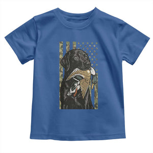 Patriotic Black Lab Toddler T Shirt Hunting Dog American Flag Camo Gift TS12 Royal Blue Print Your Wear