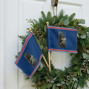Patriotic Black Lab Patriotic Handheld Flag Hunting Dog American Flag Camo Gift TS12 Classic 8.2" × 5.5" Blue Red Print Your Wear