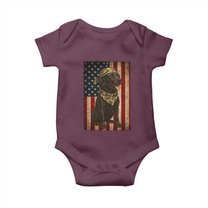 Black Labrador Baby Onesie Hunting American Flag Dog Lover Gift TS12 Maroon Print Your Wear