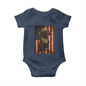 Black Labrador Baby Onesie Hunting American Flag Dog Lover Gift TS12 Navy Print Your Wear