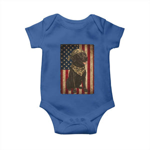 Black Labrador Baby Onesie Hunting American Flag Dog Lover Gift TS12 Royal Blue Print Your Wear