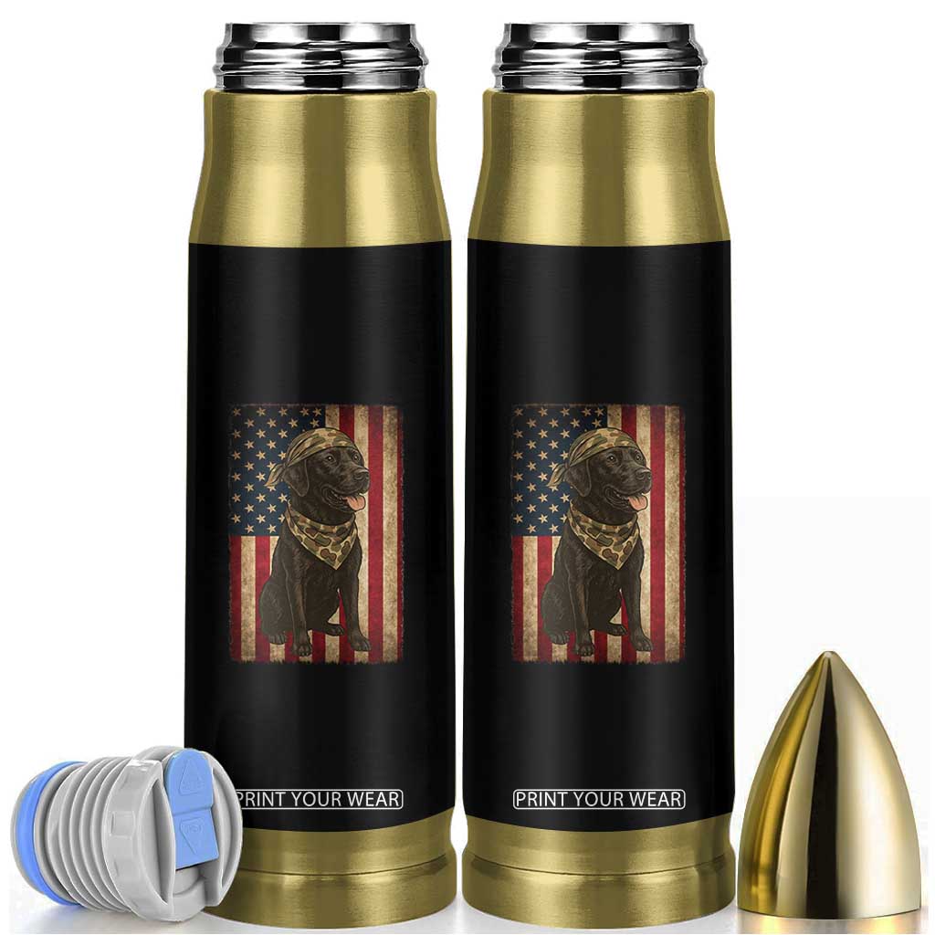 Black Labrador Bullet Tumbler Hunting American Flag Dog Lover Gift TS12 Black Print Your Wear