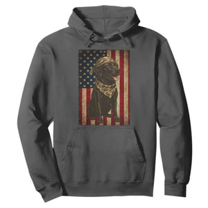 Black Labrador Hoodie Hunting American Flag Dog Lover Gift TS12 Dark Heather Print Your Wear