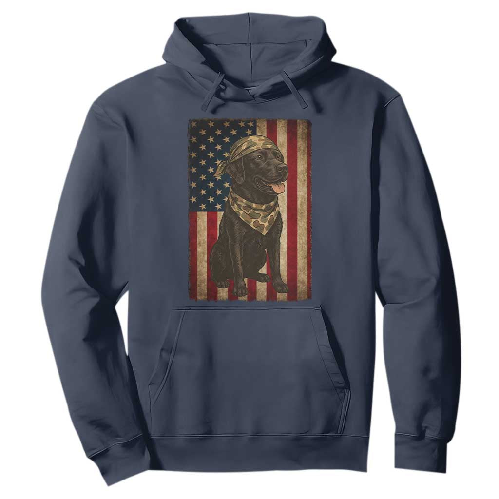 Black Labrador Hoodie Hunting American Flag Dog Lover Gift TS12 Navy Print Your Wear