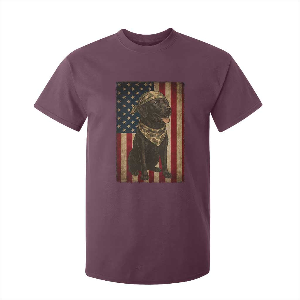 Black Labrador T Shirt For Kid Hunting American Flag Dog Lover Gift TS12 Maroon Print Your Wear
