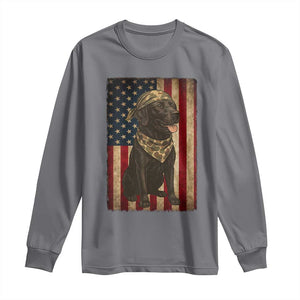 Black Labrador Long Sleeve Shirt Hunting American Flag Dog Lover Gift TS12 Charcoal Print Your Wear