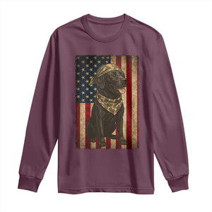 Black Labrador Long Sleeve Shirt Hunting American Flag Dog Lover Gift TS12 Maroon Print Your Wear