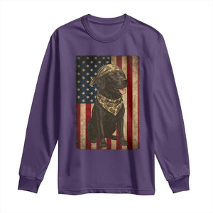 Black Labrador Long Sleeve Shirt Hunting American Flag Dog Lover Gift TS12 Purple Print Your Wear