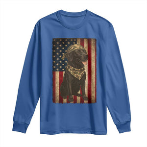 Black Labrador Long Sleeve Shirt Hunting American Flag Dog Lover Gift TS12 Royal Blue Print Your Wear