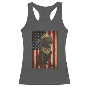 Black Labrador Racerback Tank Top Hunting American Flag Dog Lover Gift TS12 Dark Heather Print Your Wear
