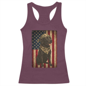 Black Labrador Racerback Tank Top Hunting American Flag Dog Lover Gift TS12 Maroon Print Your Wear