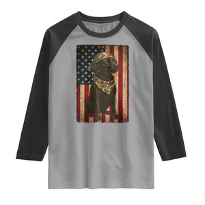 Black Labrador Raglan Shirt Hunting American Flag Dog Lover Gift TS12 Sport Gray Black Print Your Wear