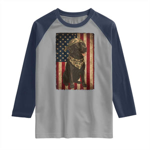 Black Labrador Raglan Shirt Hunting American Flag Dog Lover Gift TS12 Sport Gray Navy Print Your Wear