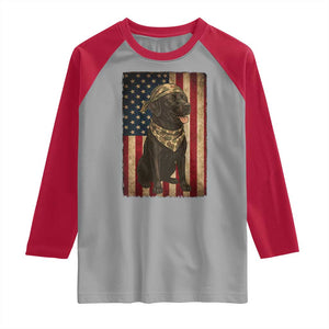 Black Labrador Raglan Shirt Hunting American Flag Dog Lover Gift TS12 Sport Gray Red Print Your Wear