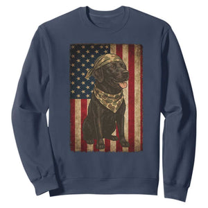 Black Labrador Sweatshirt Hunting American Flag Dog Lover Gift TS12 Navy Print Your Wear
