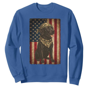 Black Labrador Sweatshirt Hunting American Flag Dog Lover Gift TS12 Royal Blue Print Your Wear