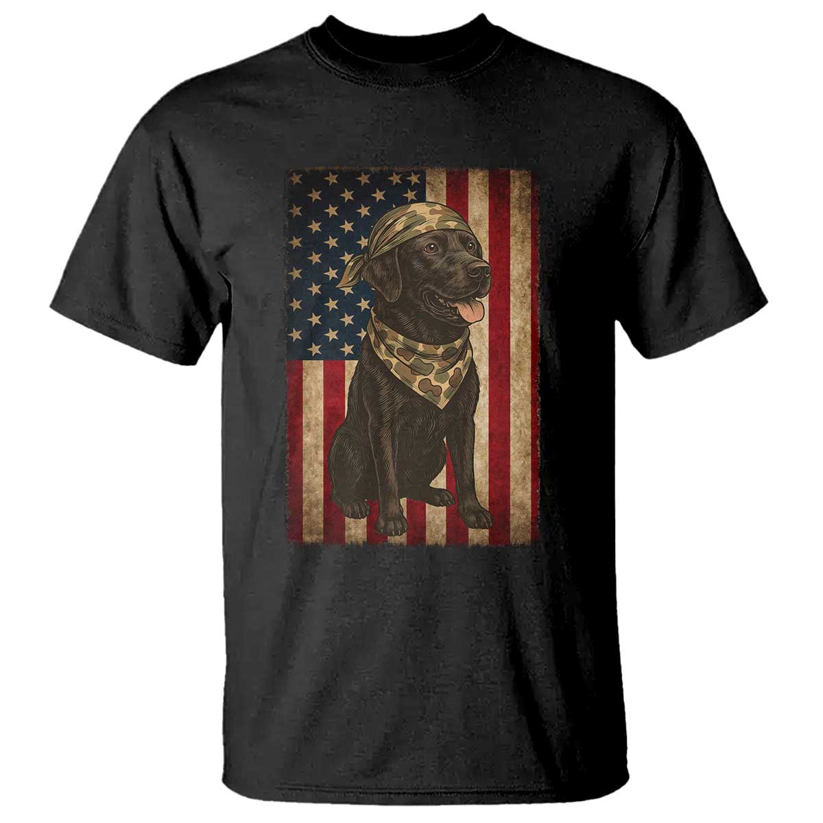 Black Labrador T Shirt Hunting American Flag Dog Lover Gift TS12 Black Print Your Wear
