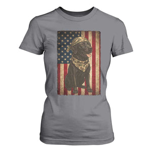 Black Labrador T Shirt For Women Hunting American Flag Dog Lover Gift TS12 Charcoal Print Your Wear
