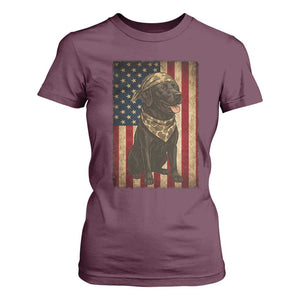 Black Labrador T Shirt For Women Hunting American Flag Dog Lover Gift TS12 Maroon Print Your Wear