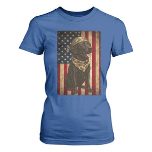Black Labrador T Shirt For Women Hunting American Flag Dog Lover Gift TS12 Royal Blue Print Your Wear