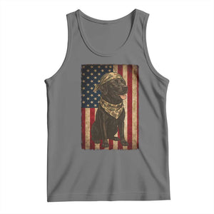 Black Labrador Tank Top Hunting American Flag Dog Lover Gift TS12 Black Heather Print Your Wear
