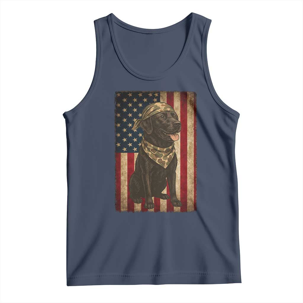 Black Labrador Tank Top Hunting American Flag Dog Lover Gift TS12 Navy Print Your Wear