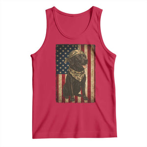 Black Labrador Tank Top Hunting American Flag Dog Lover Gift TS12 Red Print Your Wear