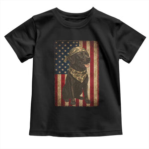 Black Labrador Toddler T Shirt Hunting American Flag Dog Lover Gift TS12 Black Print Your Wear