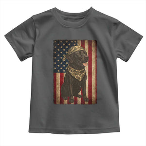 Black Labrador Toddler T Shirt Hunting American Flag Dog Lover Gift TS12 Dark Heather Print Your Wear