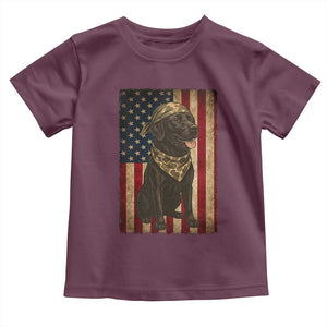 Black Labrador Toddler T Shirt Hunting American Flag Dog Lover Gift TS12 Maroon Print Your Wear