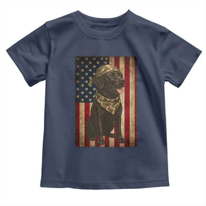 Black Labrador Toddler T Shirt Hunting American Flag Dog Lover Gift TS12 Navy Print Your Wear