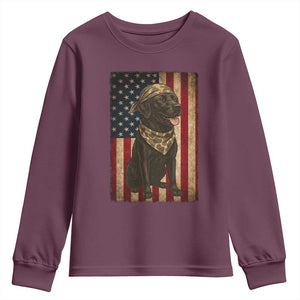 Black Labrador Youth Sweatshirt Hunting American Flag Dog Lover Gift TS12 Maroon Print Your Wear