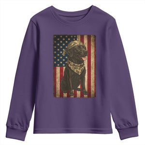 Black Labrador Youth Sweatshirt Hunting American Flag Dog Lover Gift TS12 Purple Print Your Wear