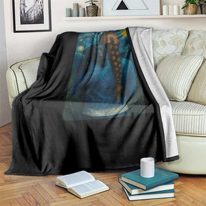 Starry Night Art Parody Throw Blanket Girl And Labrador Retriever Dog Mom Gift TS12 Print Your Wear