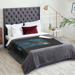 Starry Night Art Parody Throw Blanket Girl And Labrador Retriever Dog Mom Gift TS12 Print Your Wear