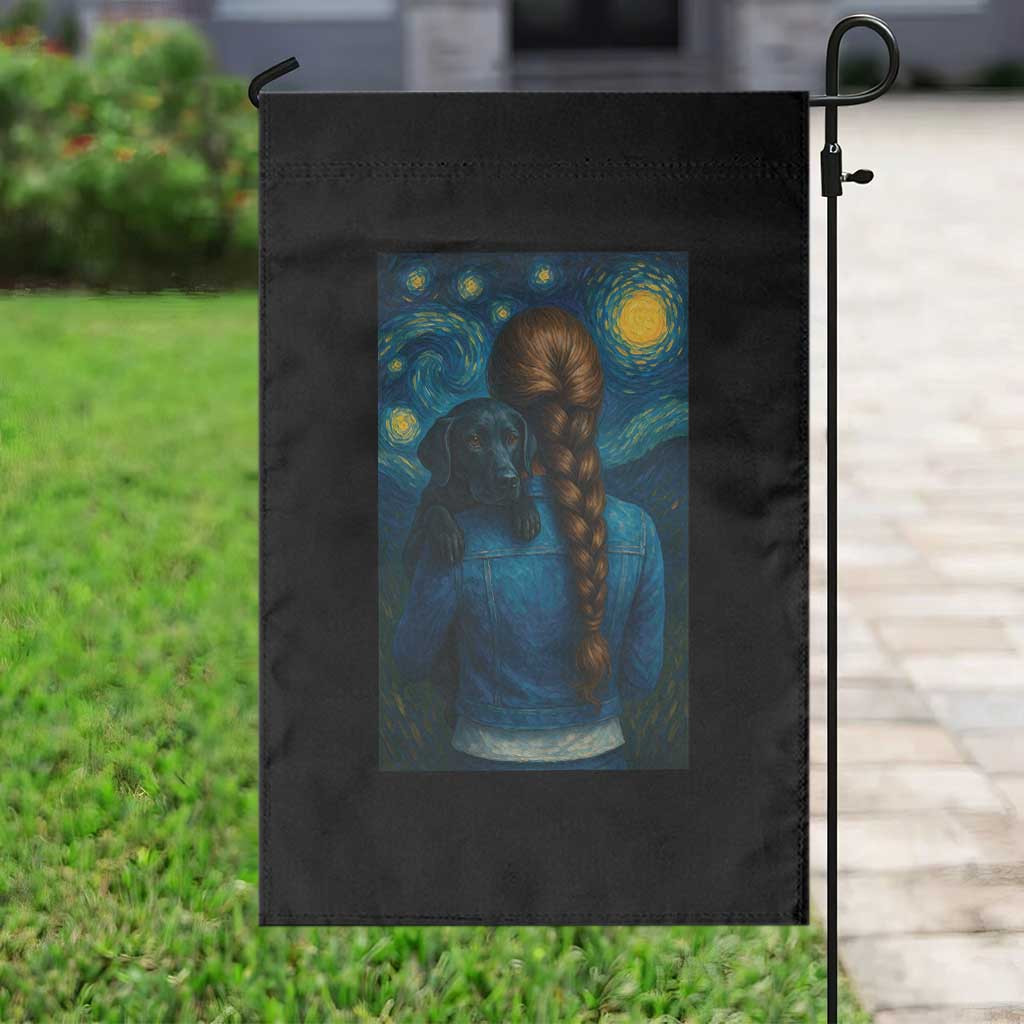 Starry Night Art Parody Garden Flag Girl And Labrador Retriever Dog Mom Gift TS12 Print Your Wear