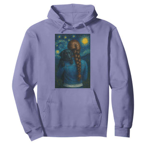 Starry Night Art Parody Hoodie Girl And Labrador Retriever Dog Mom Gift TS12 Violet Print Your Wear
