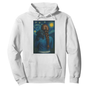 Starry Night Art Parody Hoodie Girl And Labrador Retriever Dog Mom Gift TS12 White Print Your Wear