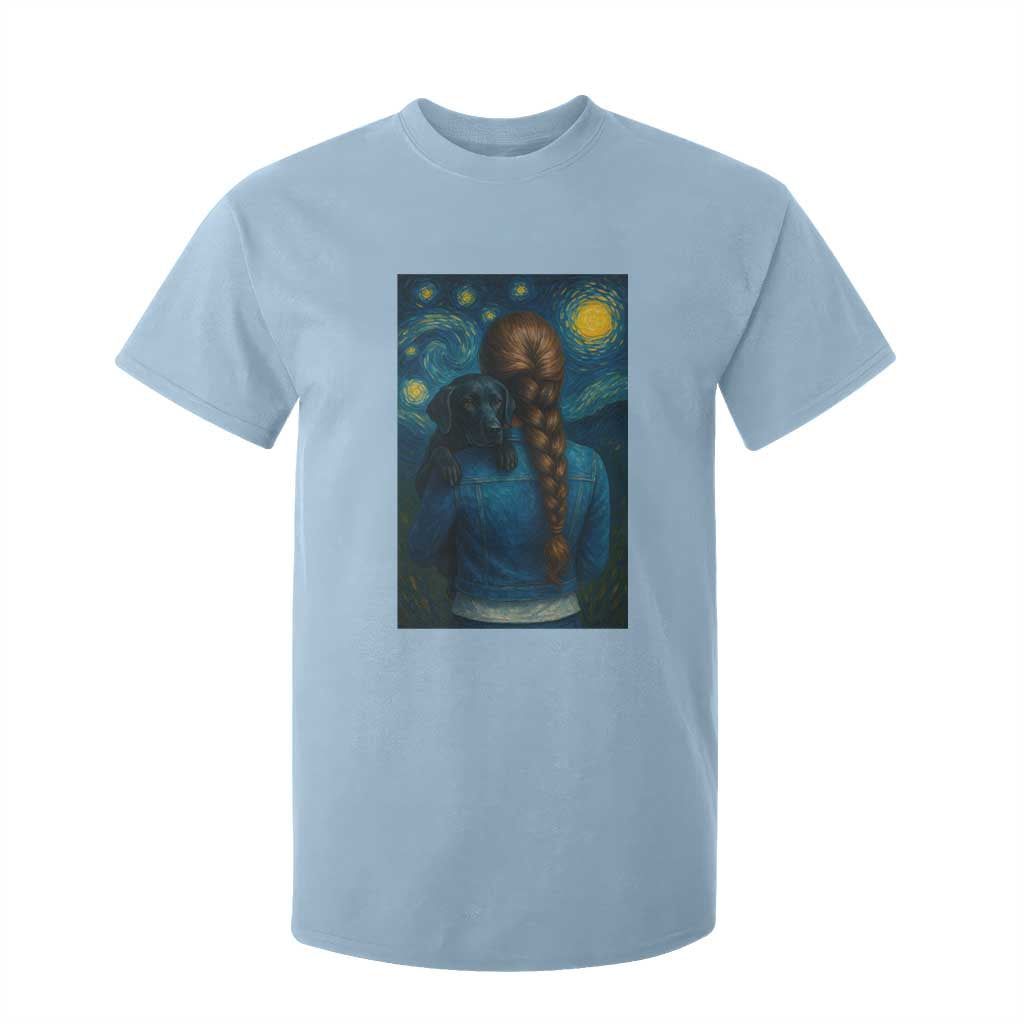 Starry Night Art Parody T Shirt For Kid Girl And Labrador Retriever Dog Mom Gift TS12 Light Blue Print Your Wear