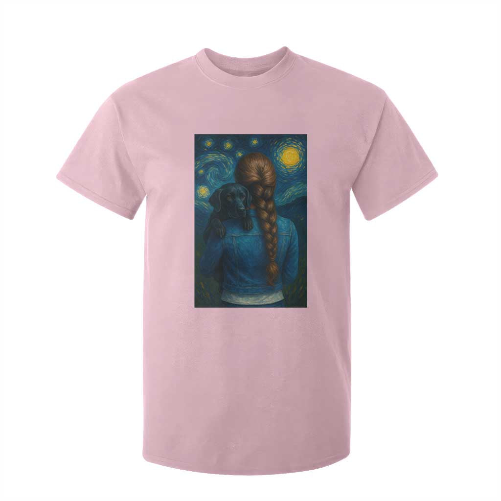 Starry Night Art Parody T Shirt For Kid Girl And Labrador Retriever Dog Mom Gift TS12 Light Pink Print Your Wear