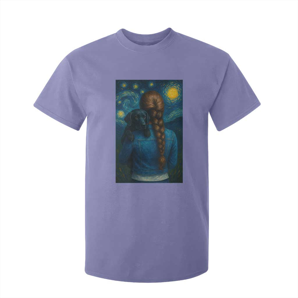 Starry Night Art Parody T Shirt For Kid Girl And Labrador Retriever Dog Mom Gift TS12 Violet Print Your Wear
