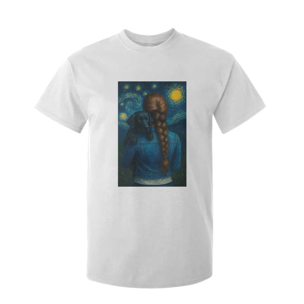 Starry Night Art Parody T Shirt For Kid Girl And Labrador Retriever Dog Mom Gift TS12 White Print Your Wear